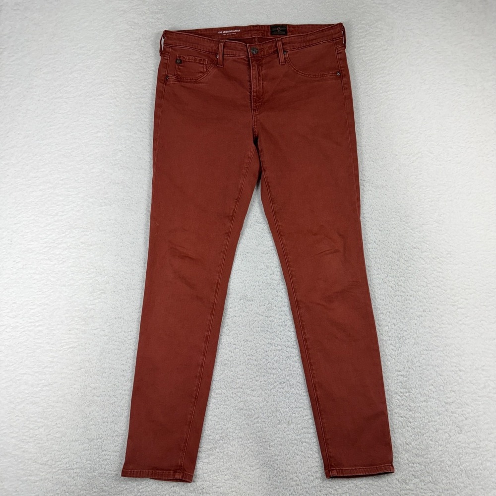 AG Adriano Goldschmied Jeans Women 30R (31x27) Red Super Skinny Ankle Denim